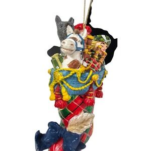 Resin Scottish Stocking Ornament Boy Bagpipes Horse Christmas Decoration‎